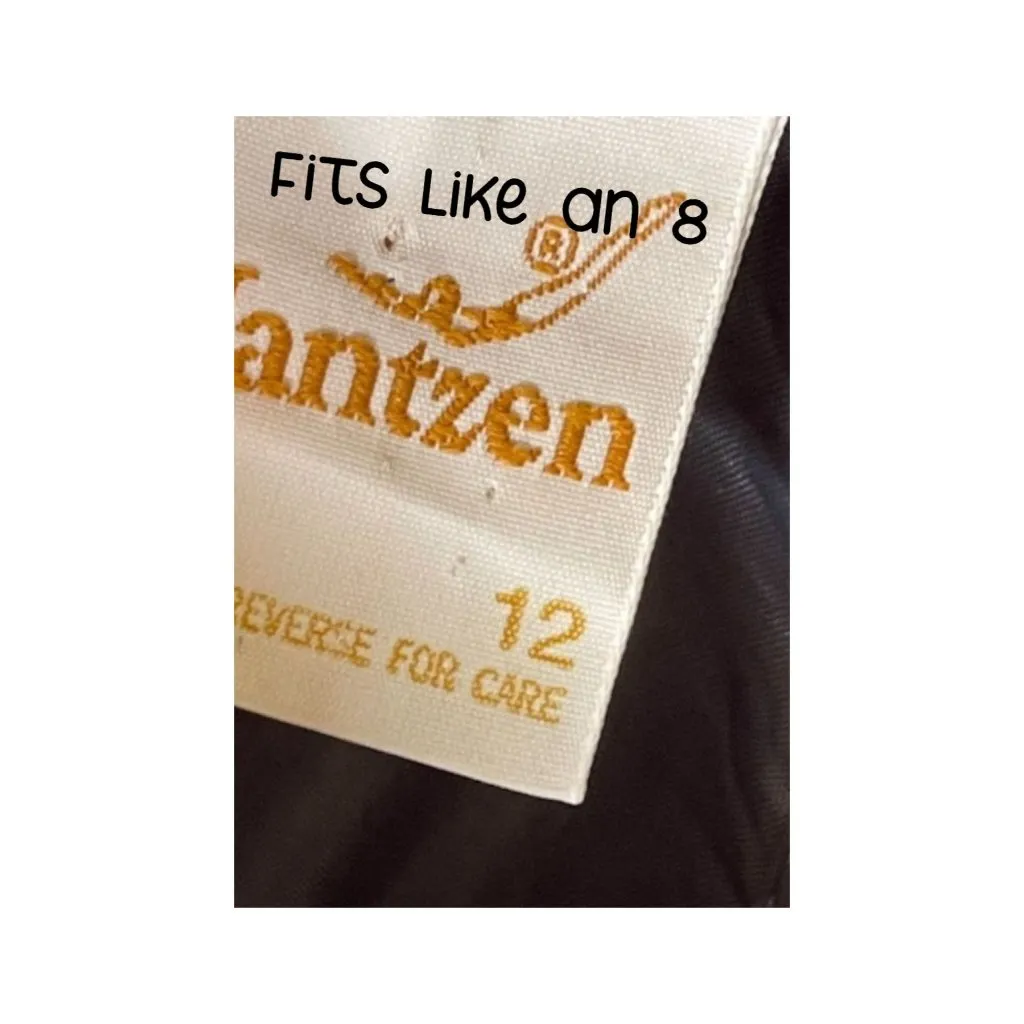 Vintage 70s Jantzen Steel Blue Wool Midi Skirt Womens Size 8 - Image 4