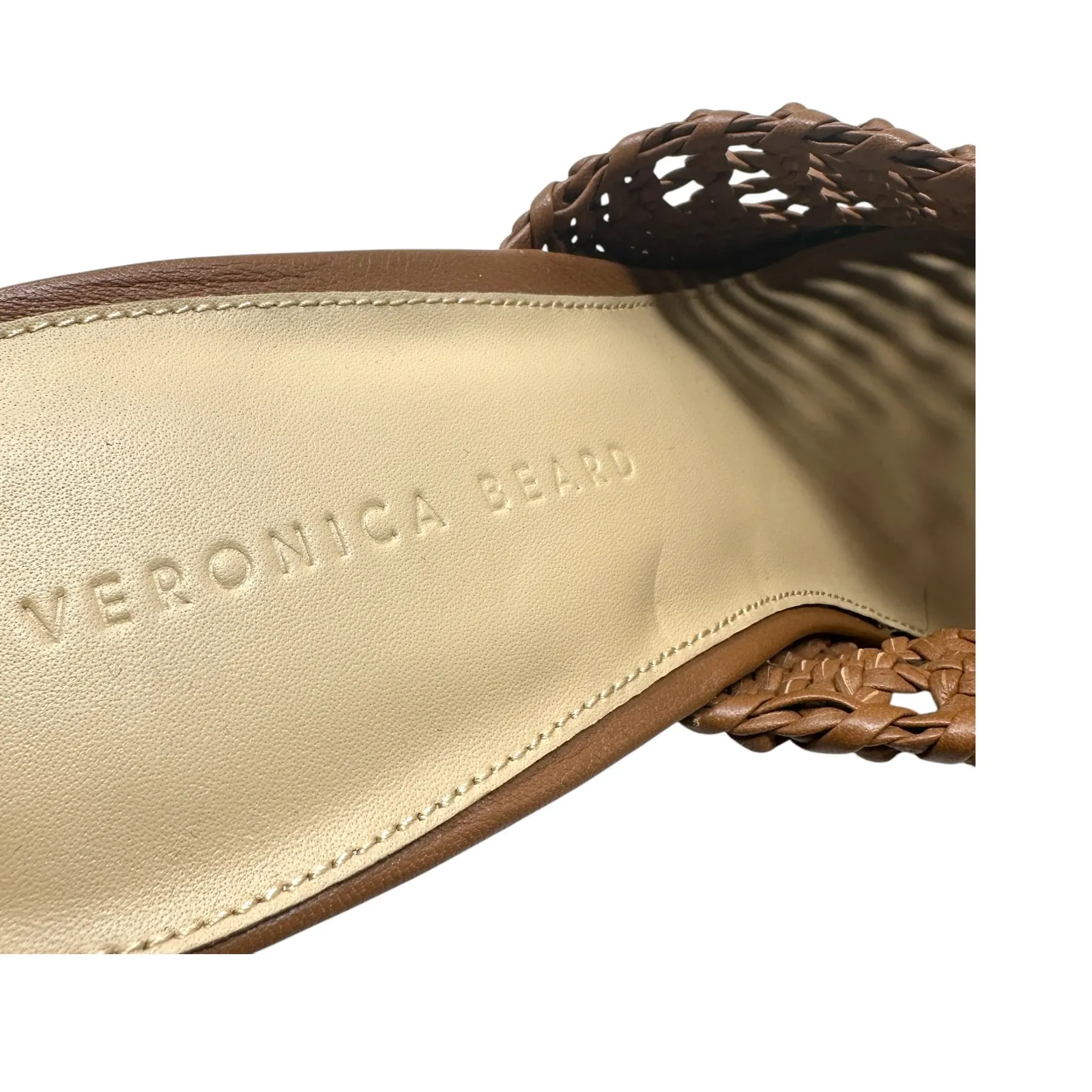 Veronica Beard Hardie Woven Leather‎ Clogs Braided Cognac Brown Tan Size 12 - Image 11