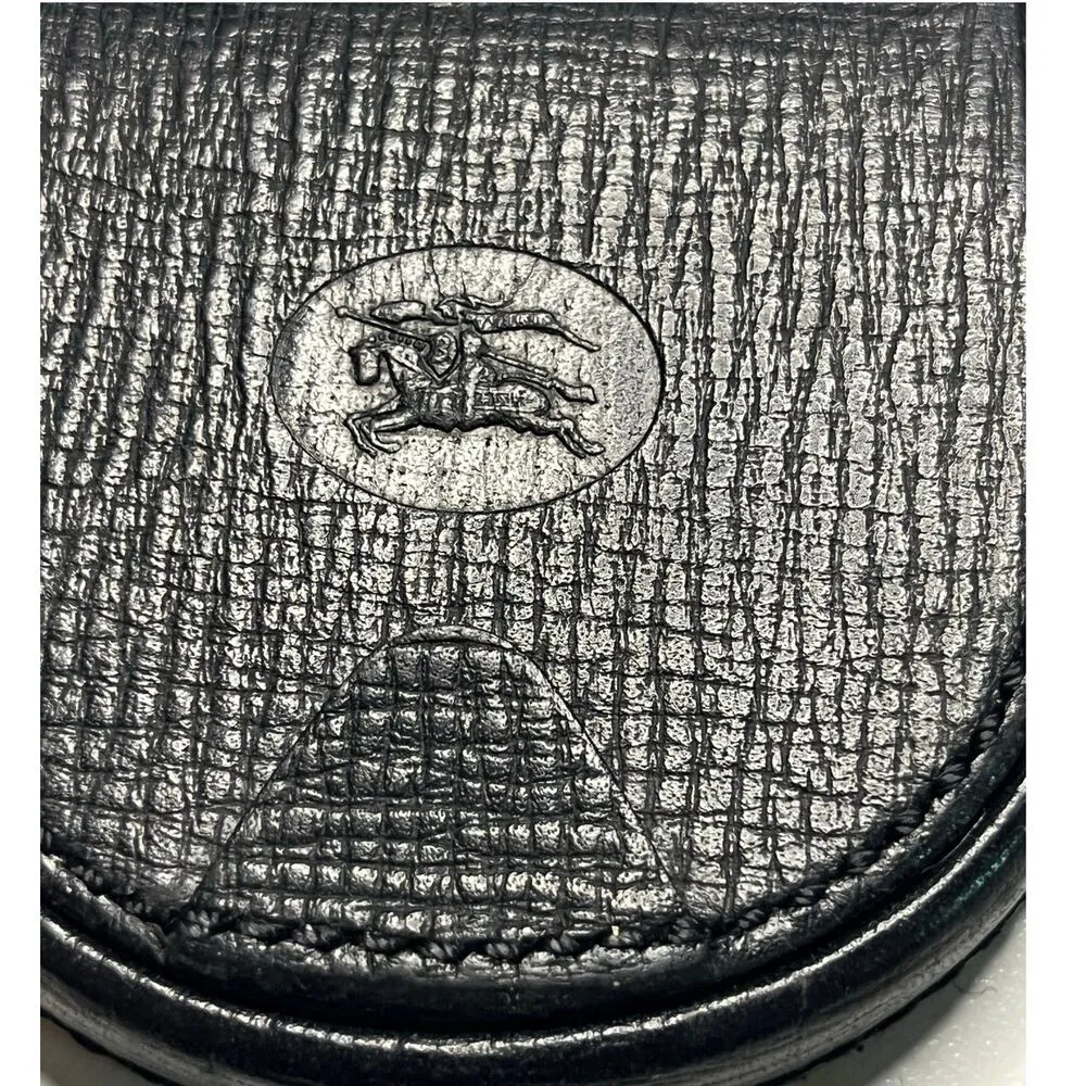 Burberry’s vintage textured Black Leather coin pouch with logo - Image 3