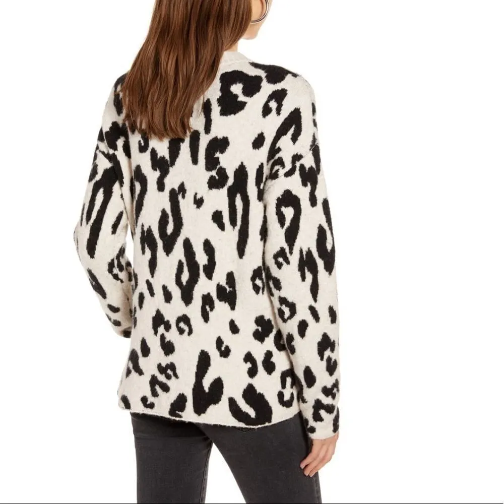 Nwot Something Navy leopard crewneck sweater - Image 2