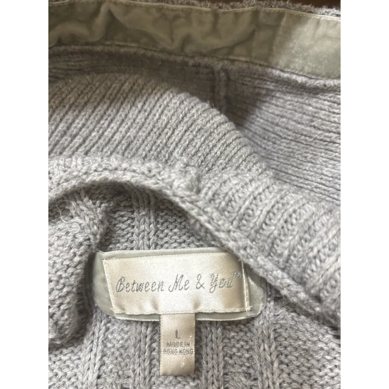 Cute Between Me & You Cotton Blend Pockets Cardigan Sweater Hoodie L Retro Size L - Image 2