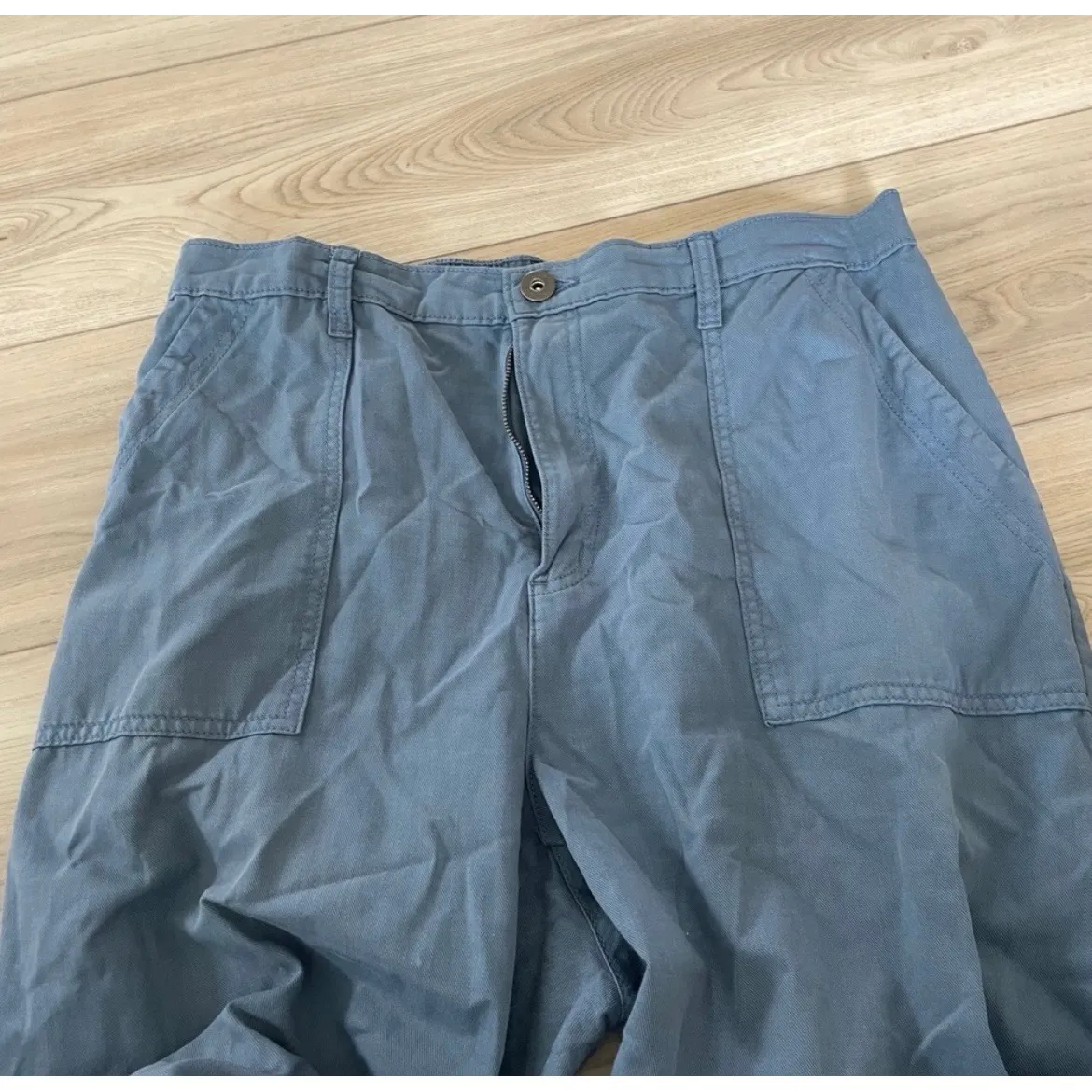 Style Co Elastic Waist Jogger Pants Blue Women's Size 12 Cargo Pockets - Image 3