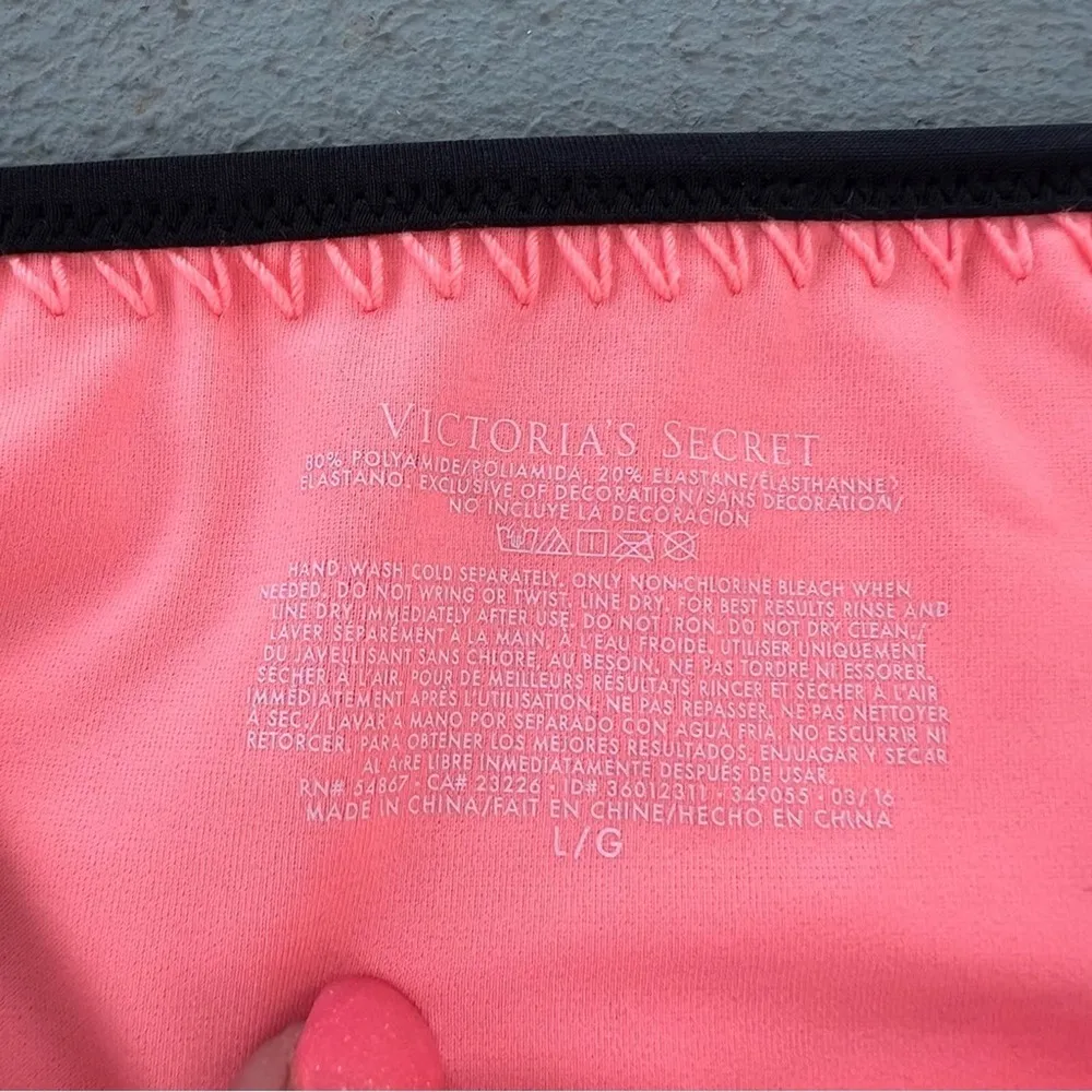 Victoria’s Secret Pink Patchwork Blanket Stitch Color Block Bikini Bottoms Large - Image 4