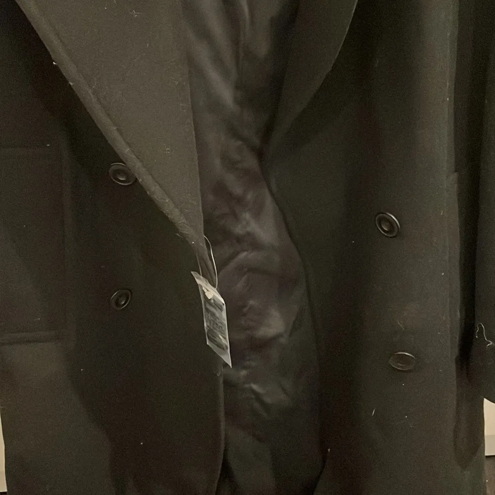 NWT  women wool blend long pea coat size small black - Image 2