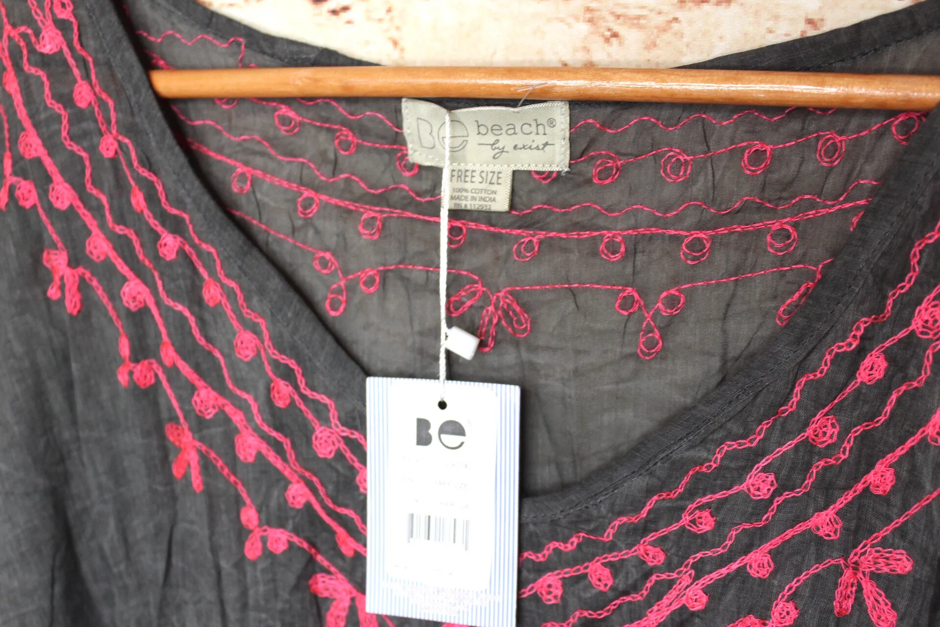 BE Beach by  | stone wash gray/ hot pink swim coverup - Image 5