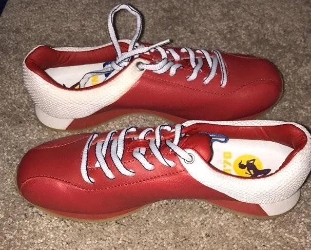 Nm70 Red And white Vintage Sneakers Size 7 - Image 2