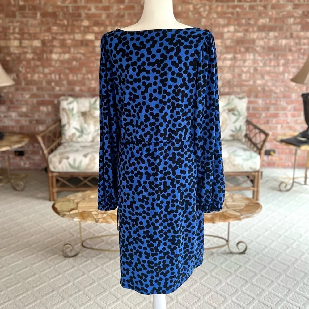 NWT Ava & Viv Dress Faux Wrap Polka Dot XXL Blue Long Sleeve Side Tie Cocktail - Image 11