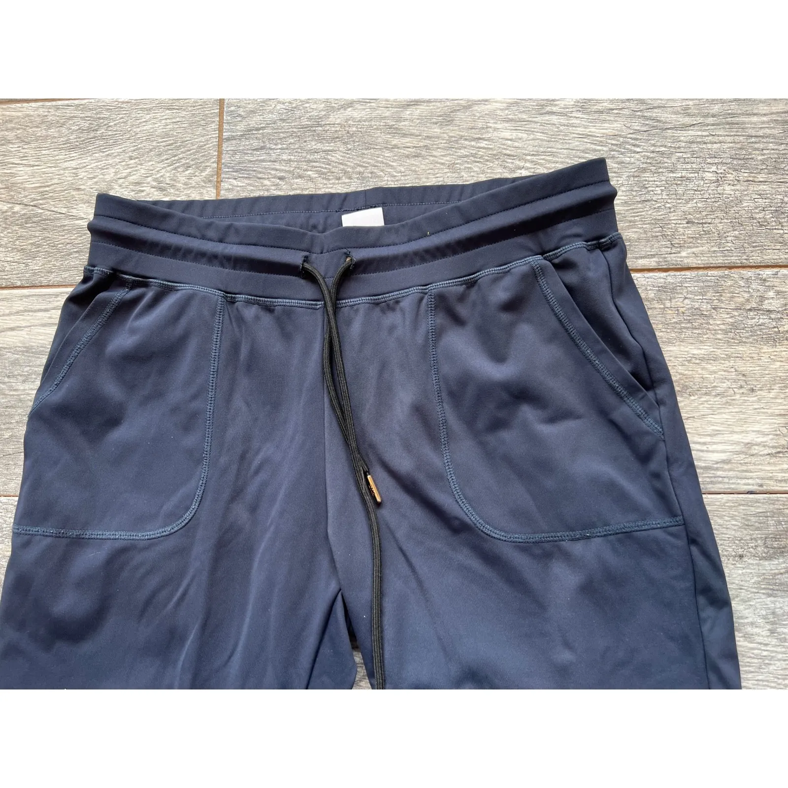Zyia Active Athletic Joggers Pants Jogger size Small Navy blue Zipper Ankles Black - Image 7