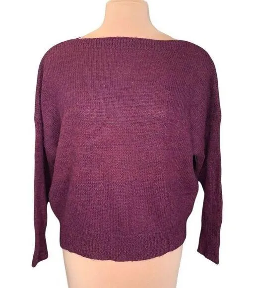 Isabel Marant Étoile Sweater Maroon Boat Neck Fuzzy Alpaca Wool Blend Pullover - Image 1