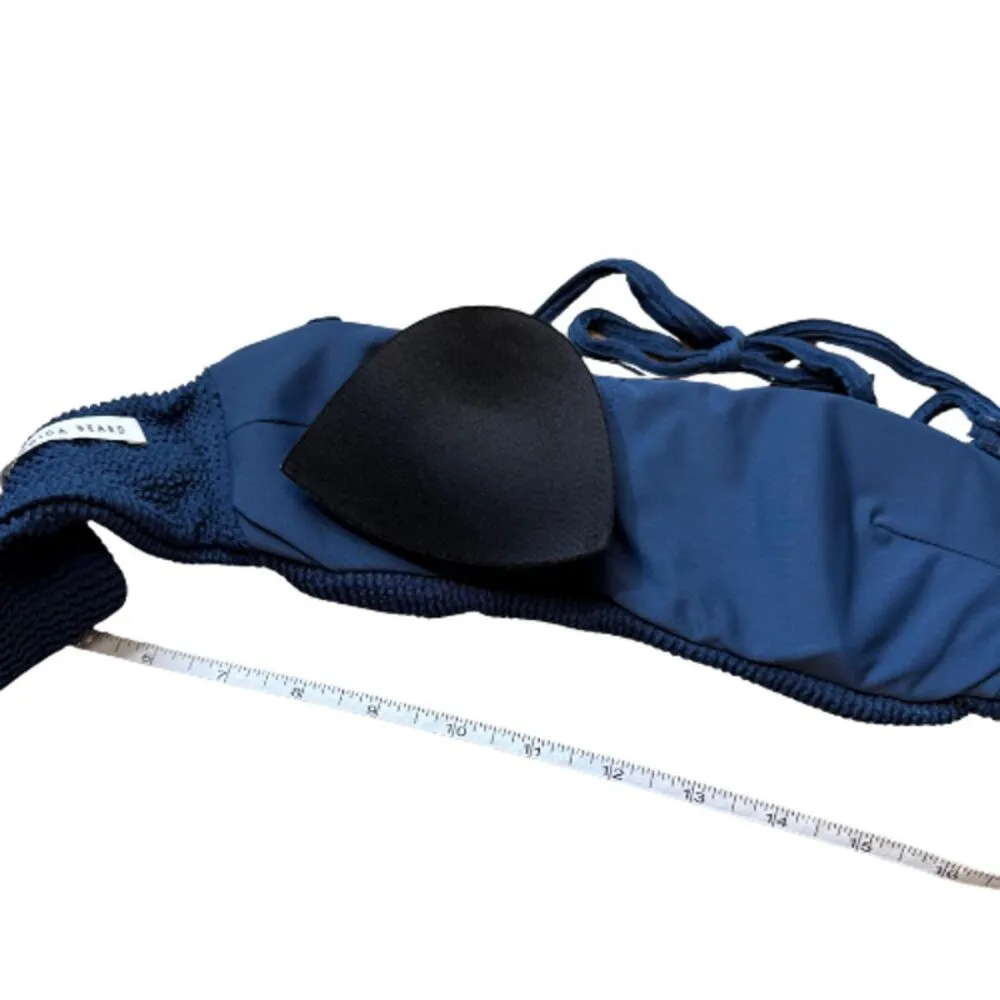 Veronica Beard Catarina Strap Knit Bikini Top Size Small Crinkle Tie Bandeau - Image 4