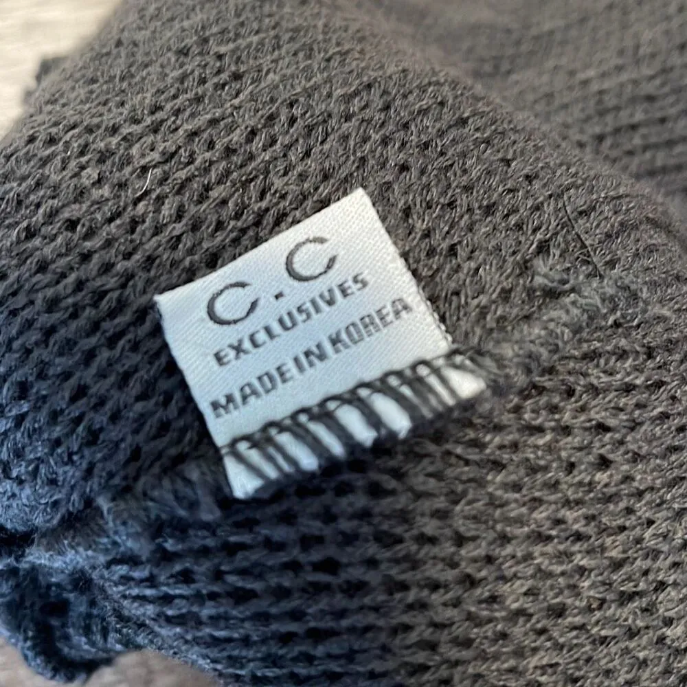 C.C Exclusive Knit Hat Beanie Winter‎ Black OS - Image 4