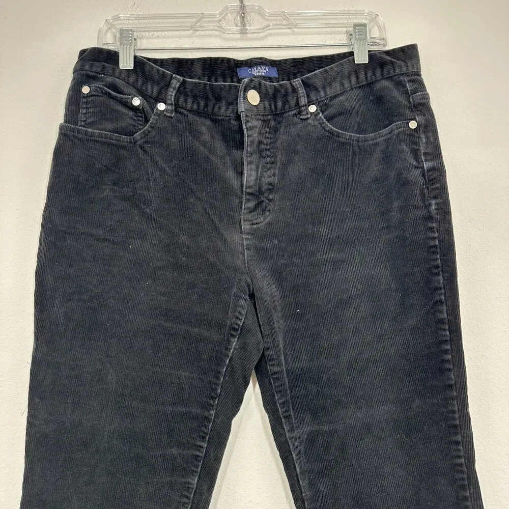 Chaps‎ Black Corduroy 12P Straight Leg Classic Casual Winter Essential Cabincore - Image 6