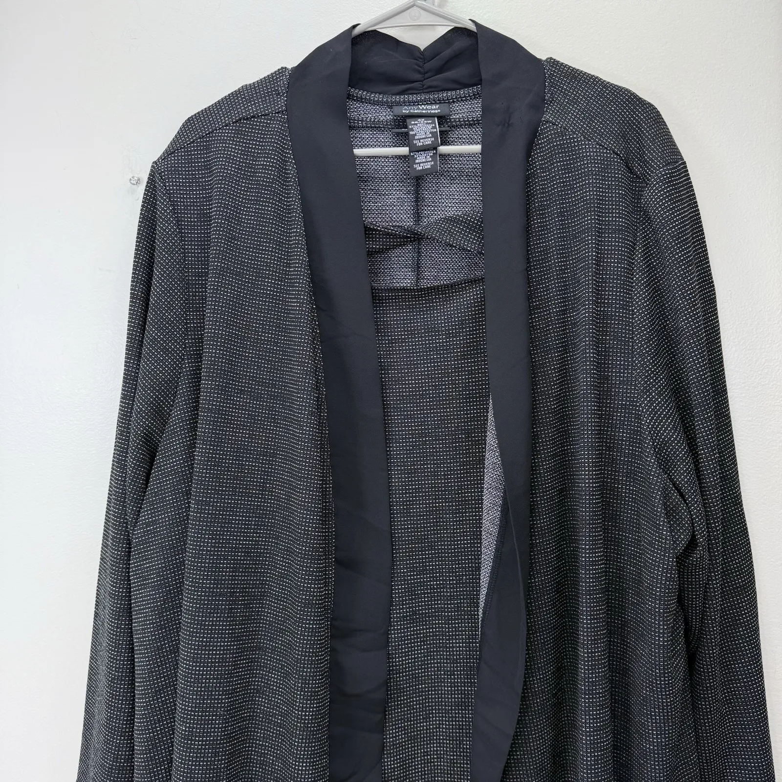 Catherines Any Wear Black Gray Twist Tank Top‎ Open Chiffon Back Cardigan 4X - Image 3