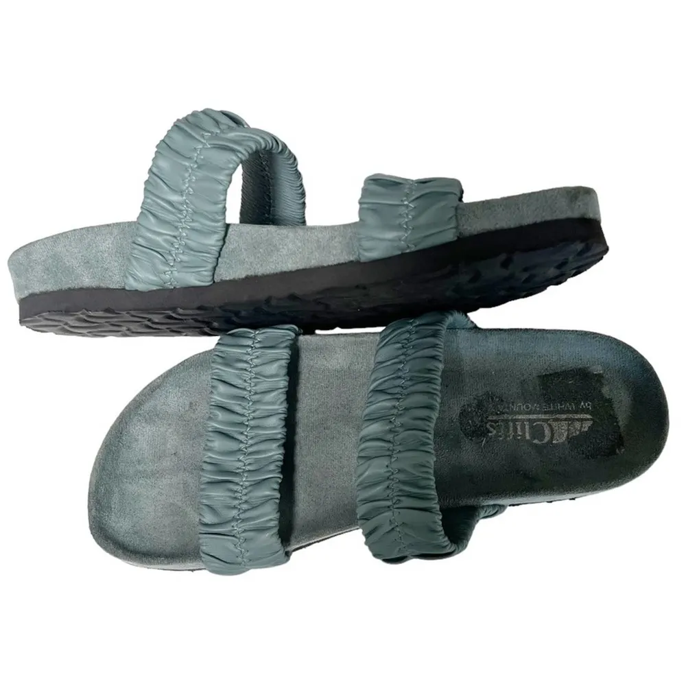 Cliffs By White Mountain Double Strap Stretch Sandals Slip Ons Size 8 Teal Blue - Image 5