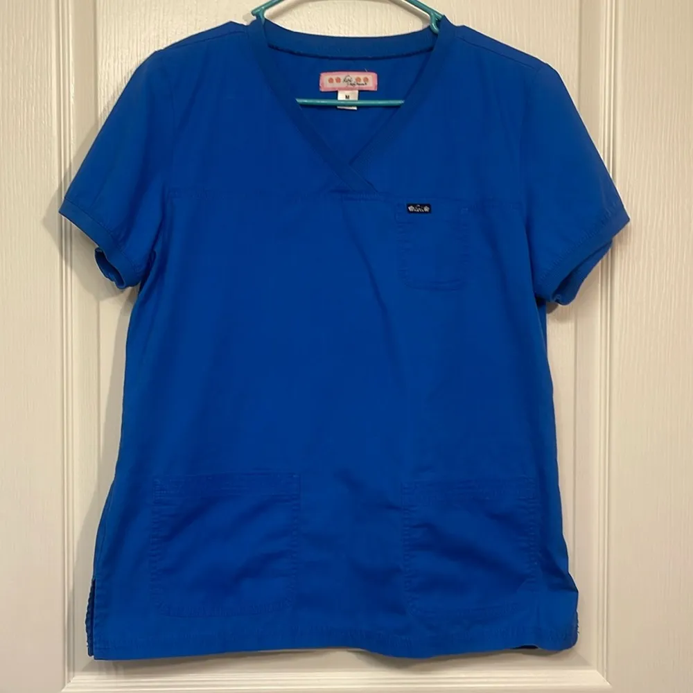 Women's KOI Classics 247 Nicole Scrub Top Blue Medical Hospital Nurse Doctor MED - Image 2