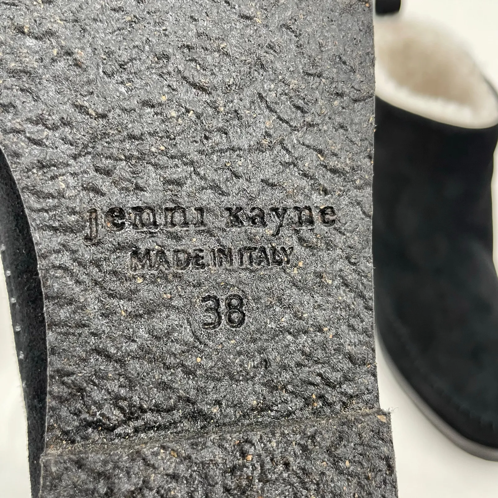 Jenni Kayne Black Suede Shearling Moc Boot Neutral Minimalist Ankle Bootie 38 - Image 11