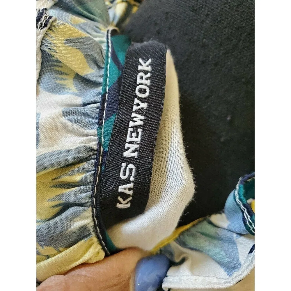 KAS New York Floral Print Dress Size Small White - Image 8