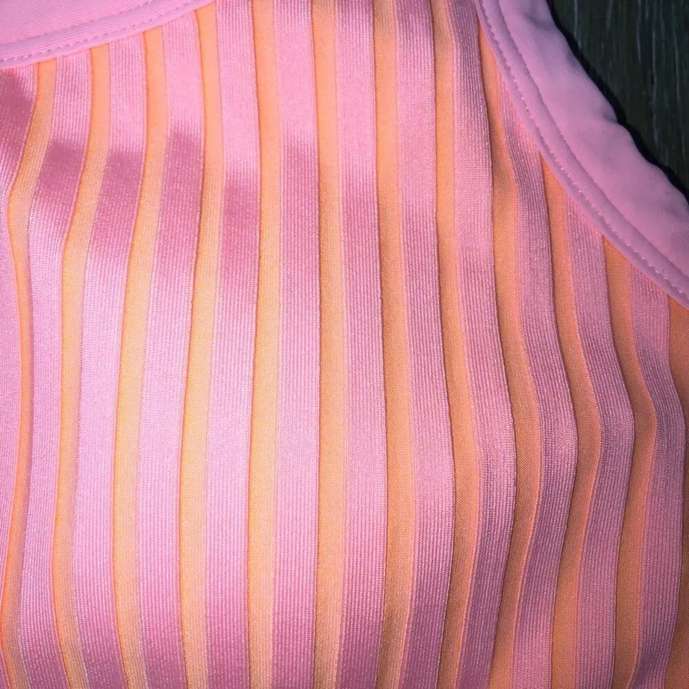 Axel One Shoulder Two Tone Ribbed Bikini Top L NWT - Image 4