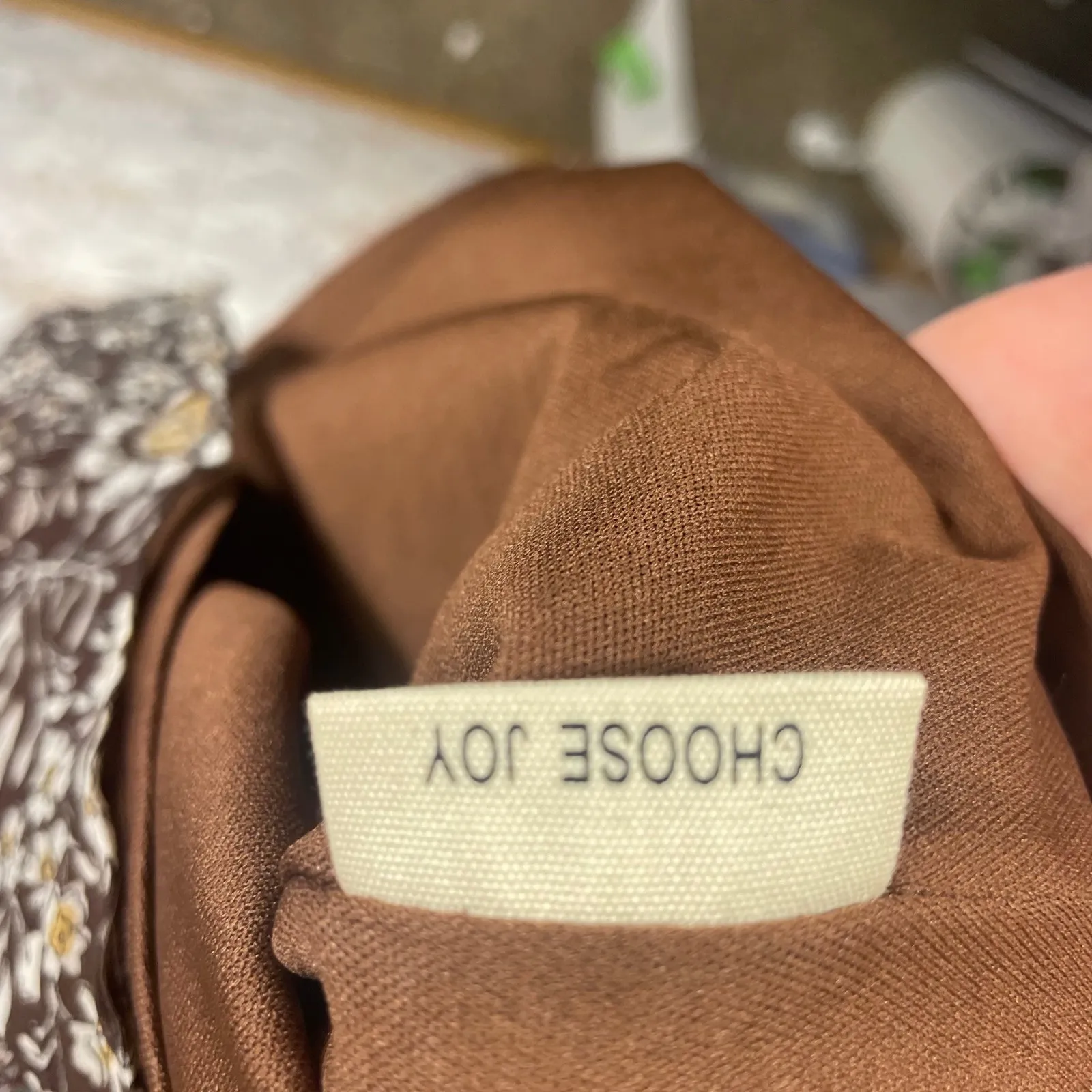 ROOLEE Floral‎ Belted Button Front Dress S Brown Burgundy Long Sleeve Fall Dress - Image 9