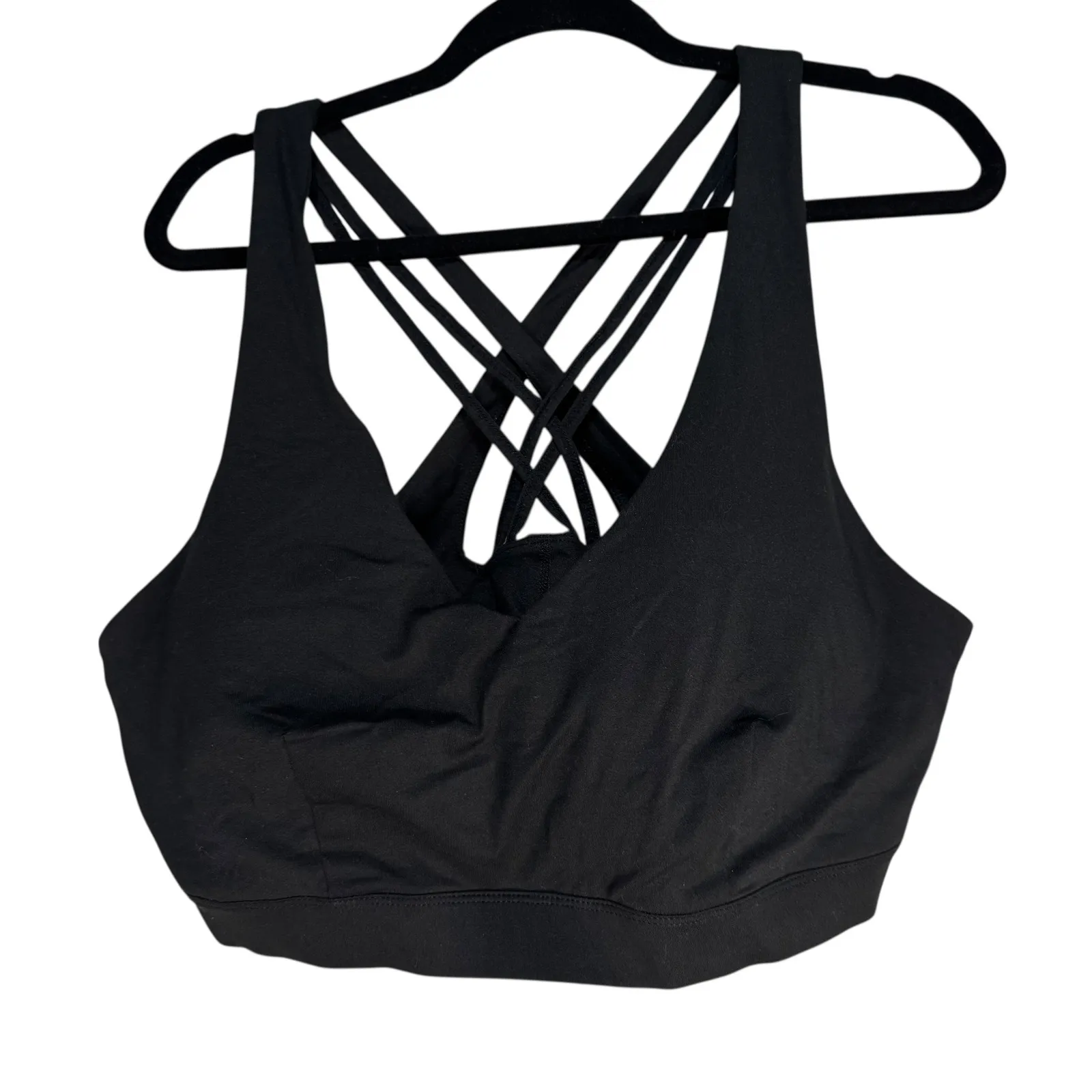 Ideology Black Sports Bra Crisscross Back Low Impact Performance Size 3X - Image 2