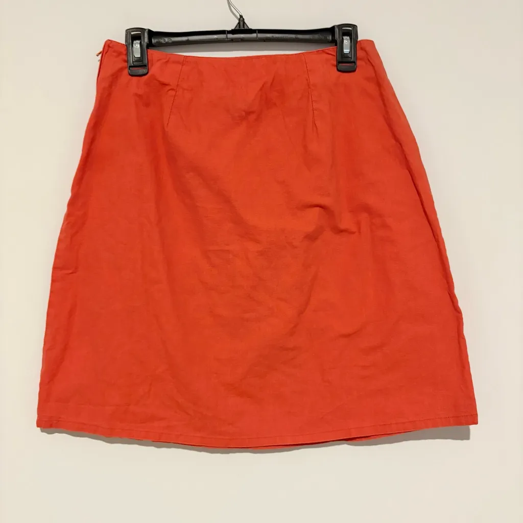 Funky People Skirt Cotton Print Embroidered Orange Skirt size medium - Image 2