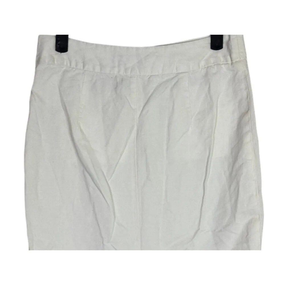 Kate Spade Saturday Pencil Skirt High Waisted Knee Length Cotton Skirt 2 White - Image 5