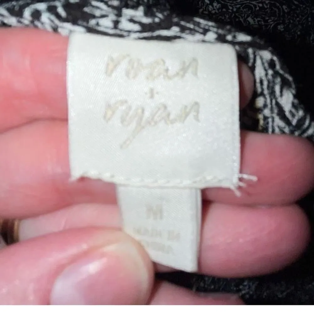 Evereve Roan + Ryan black & white Blake puff sleev maxi dress medium - Image 6