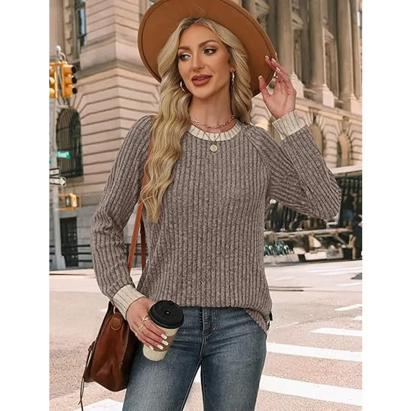 Lightweight Long Sleeve Sweater Dressy Casual Shirts for Women - Image 4