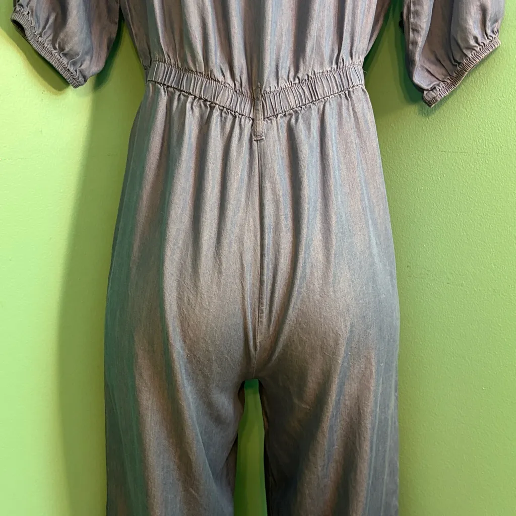 Haute Monde Blue Off-Shoulder Jumpsuit - Image 8