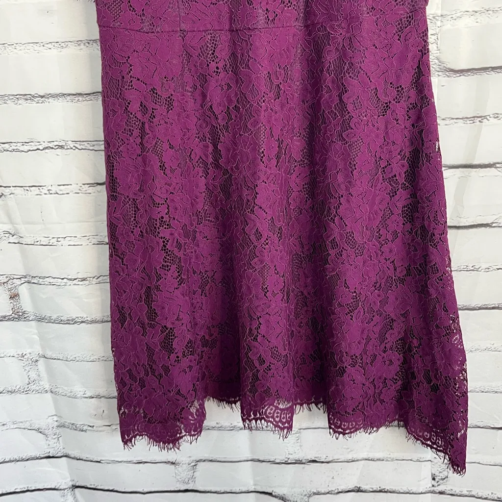 MSLG Royal Purple Lace Midi Dress Short Sleeve Scalloped Hem NWT Women’s Medium - Image 4