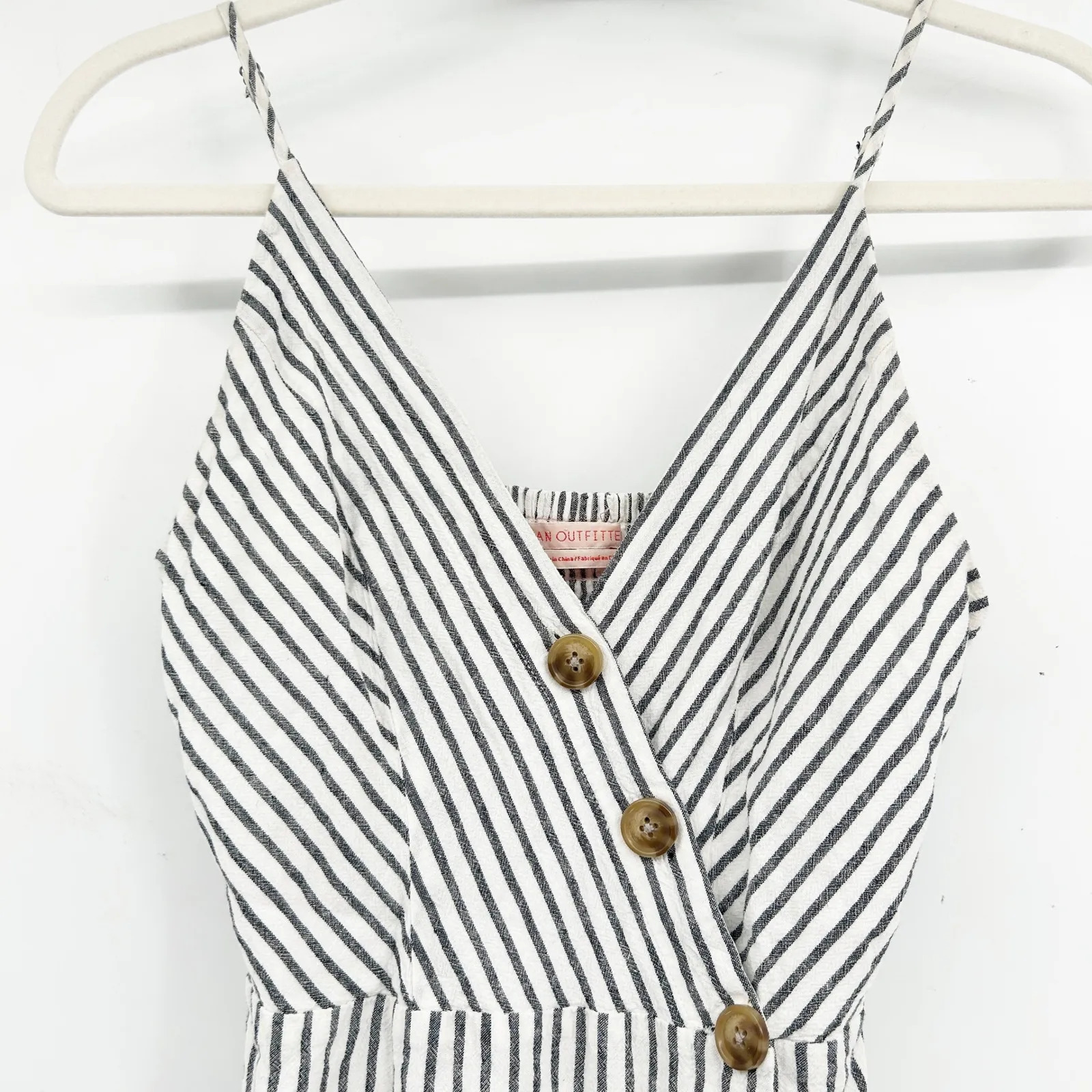 Urban Outfitters Womens Nautical Beachy Nantucket Striped Linen Blend Midi Dress - Image 3