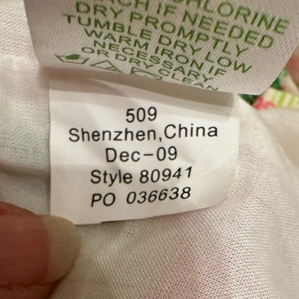 Lilly Pulitzer 4 Franco Dress Poplin Multi Wing Ding Patch Strapless Tie Back - Image 9