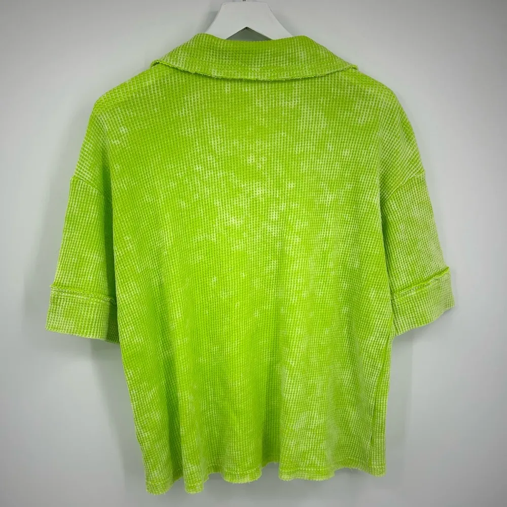 Bibi Green Thermal Button Up Shirt Size Medium Coastal Grandma - Image 7