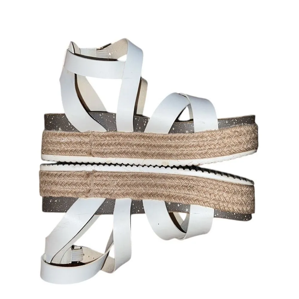 Patrizia By Spring Step Stylish White Sandals Size 8 - Image 3