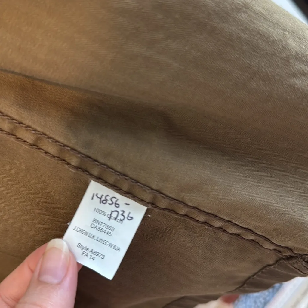 J. Crew Classic Green Military Utility Button Drawstring Canvas Cotton Jacket, M - Image 7