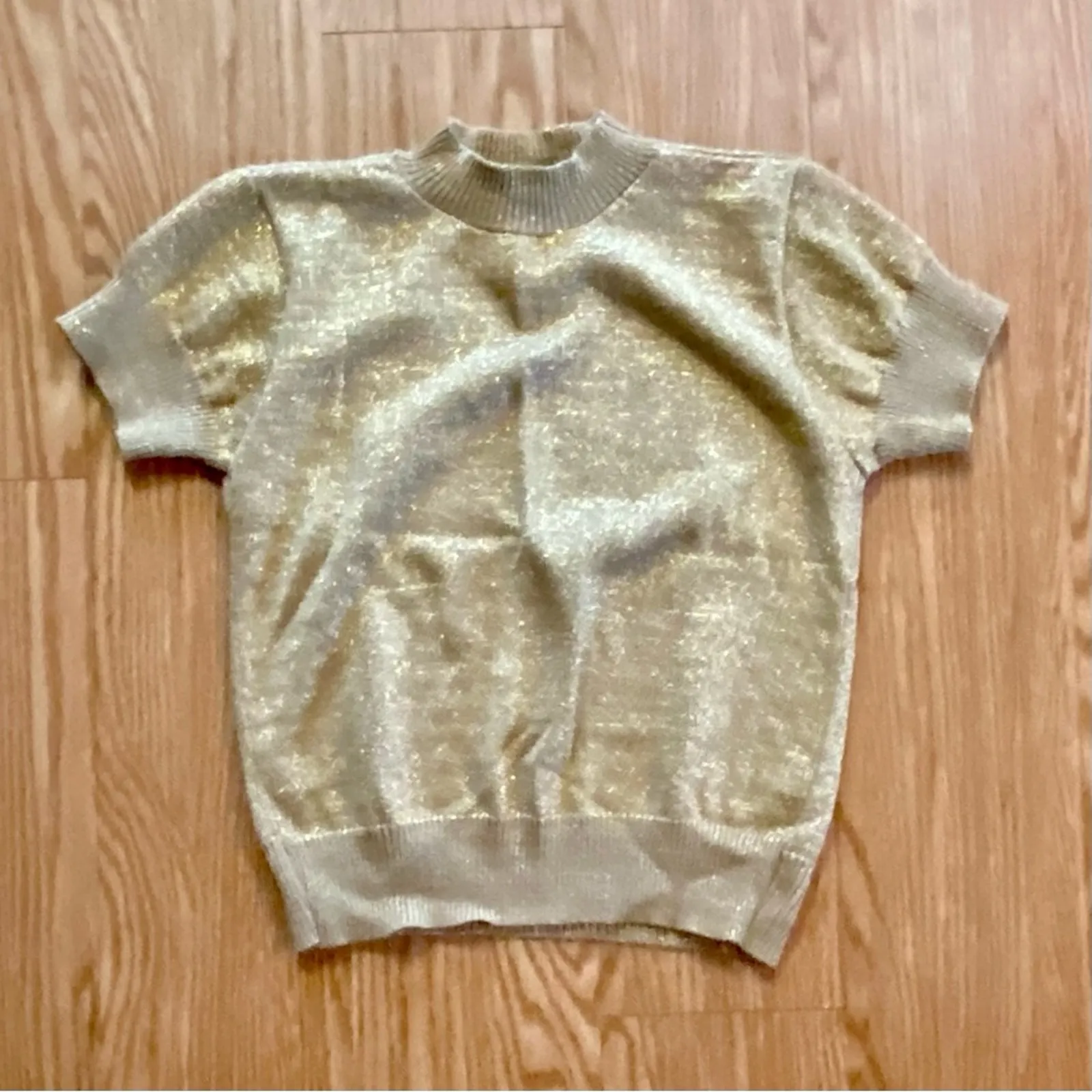 Willow Ridge Vintage Metallic Gold Shirt Cardigan Set Womens Medium - Image 9