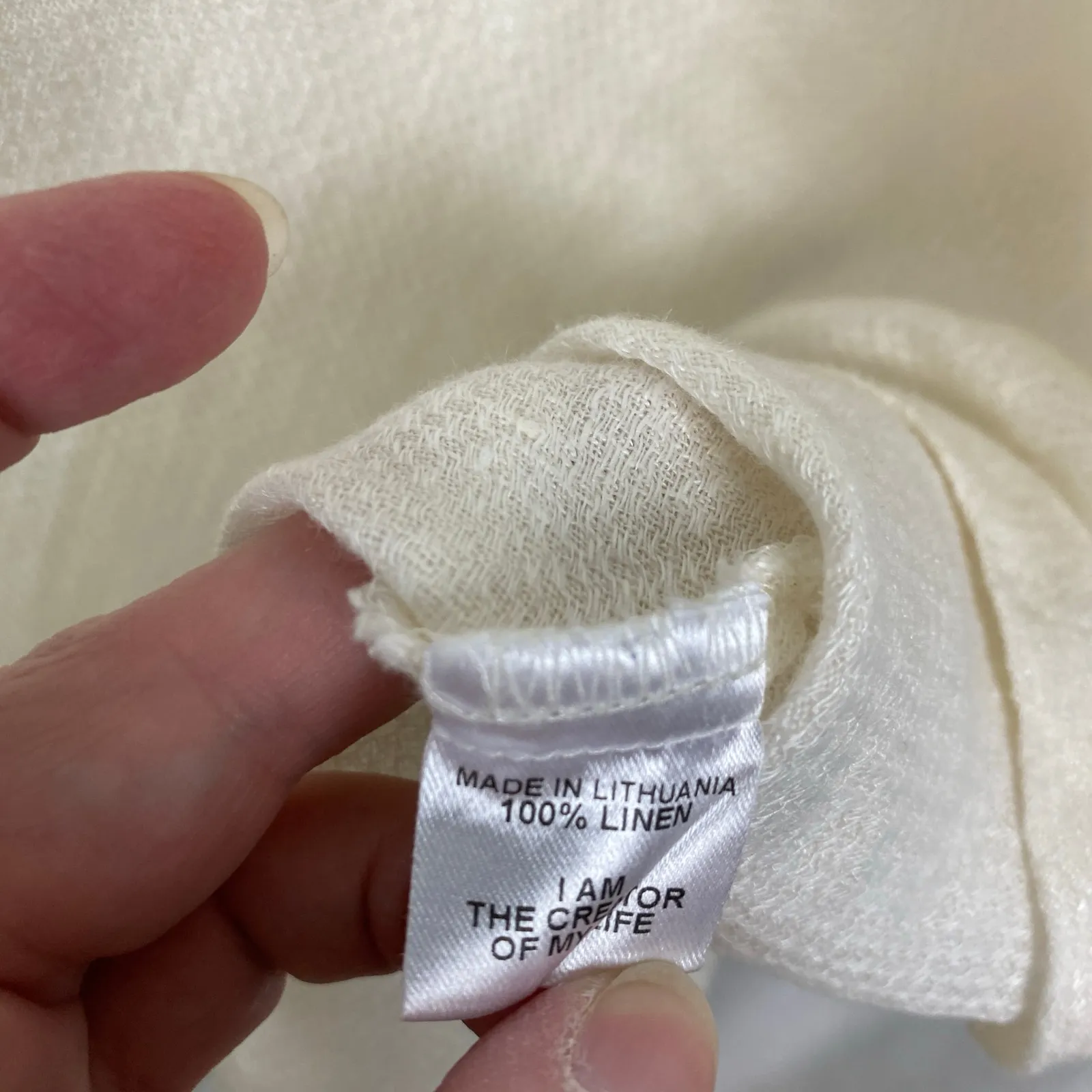 Flax Cream Linen Tank&Long Sleeve Open Drape Front Jacket Sz.S - Image 5