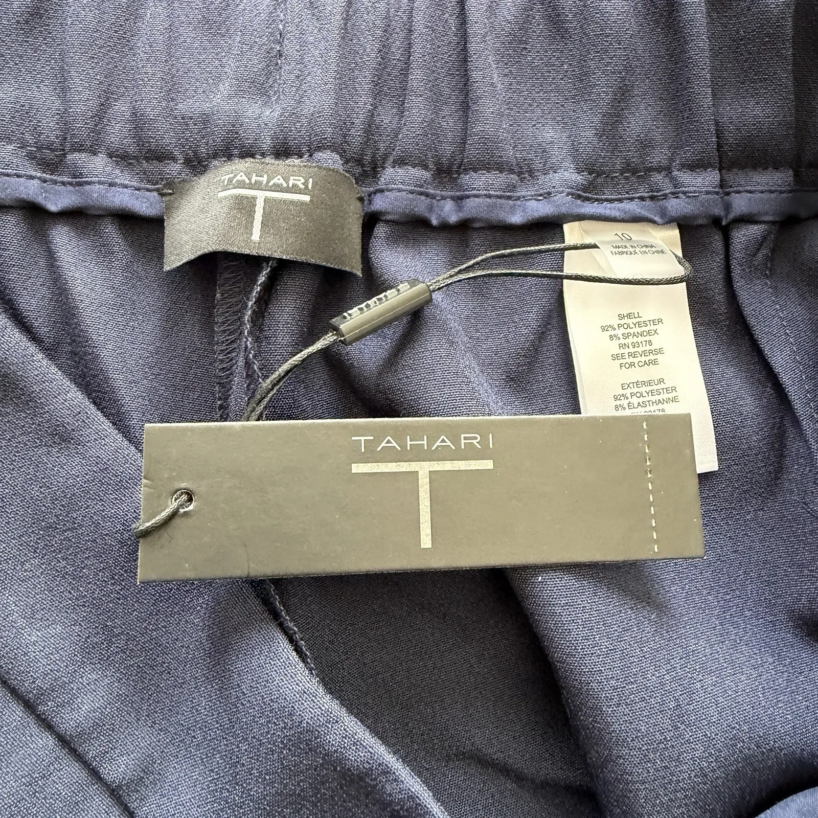 T Tahari Women's Navy Pull On Stretch Ankle Dress Pants Size 10 Officecore - Image 15