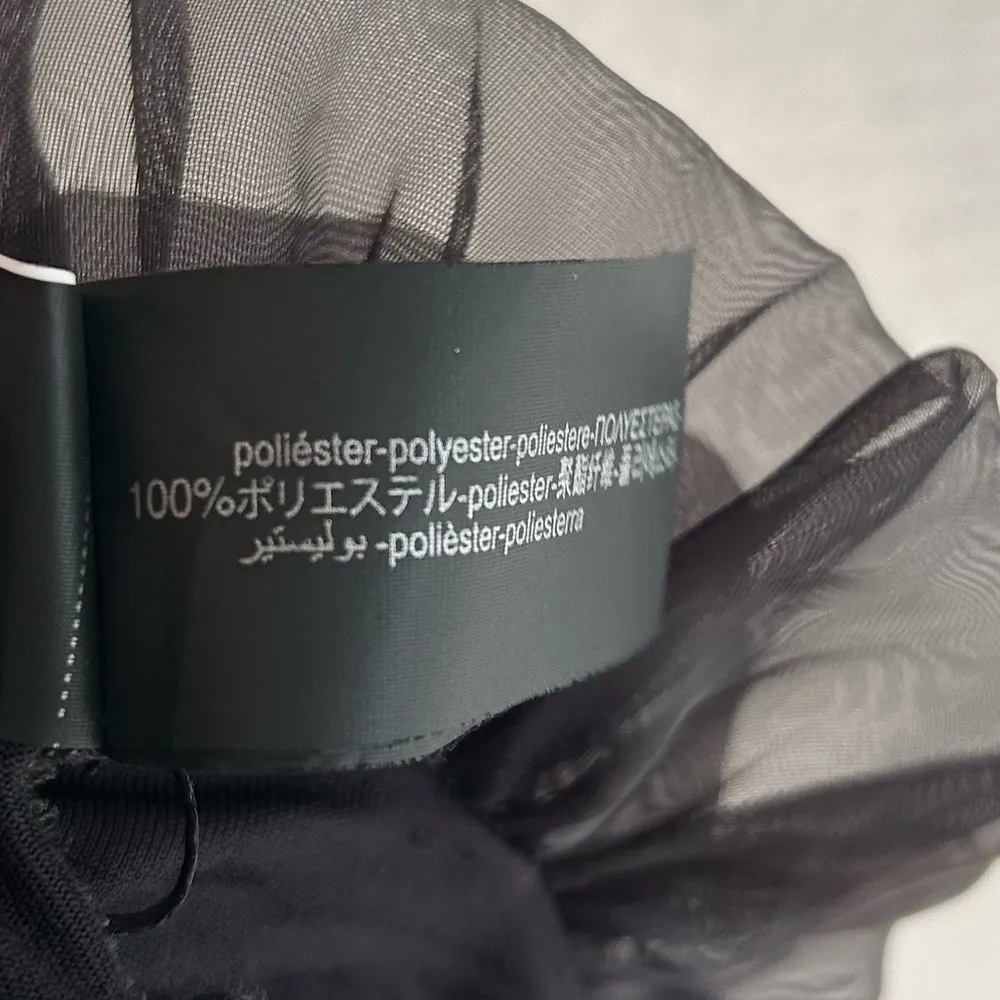 Zara MAXI ORGANZA FLOWER BANDEAU TOP Black Sz Medium Blogger favorite - Image 5