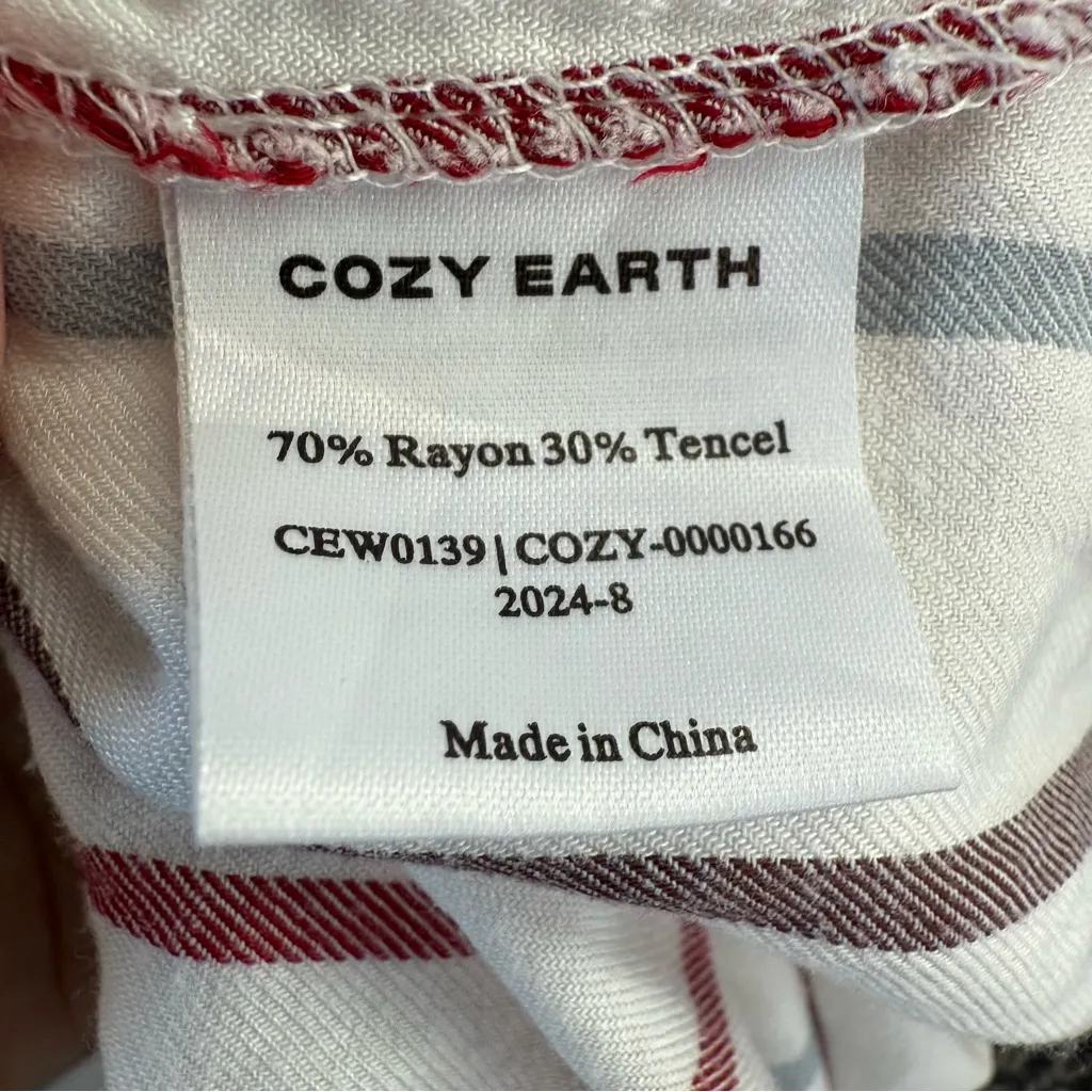 cozy earth Women's Soft Woven Pajama Pant Cottage Stripe Size Small - Image 5