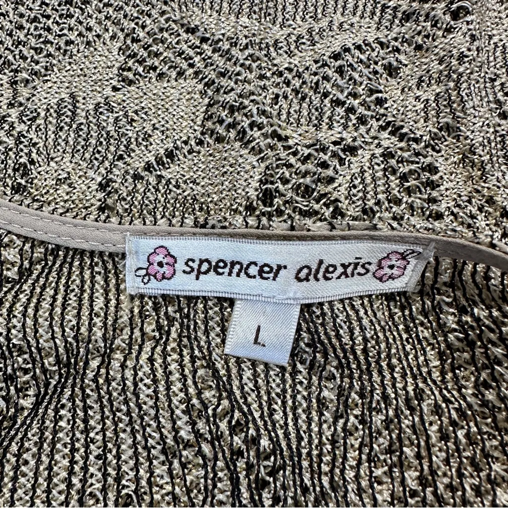 Spencer Alexis Vintage Silk Blend Kimono Top Floral Lace Embroidered Fairy L Tan Size L - Image 8