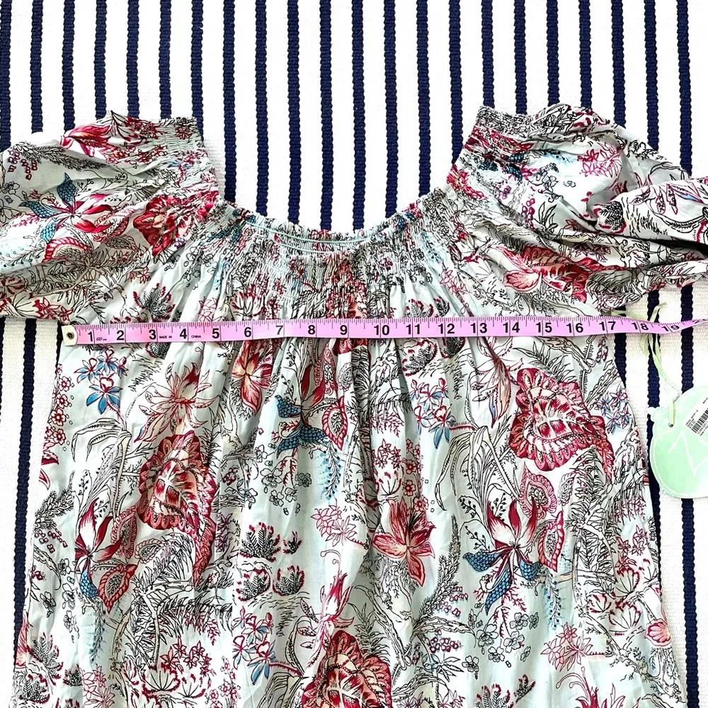 Z & L Europe Floral Boho Off The Shoulder Lace Bell Sleeve Mini Dress S/M - Image 5