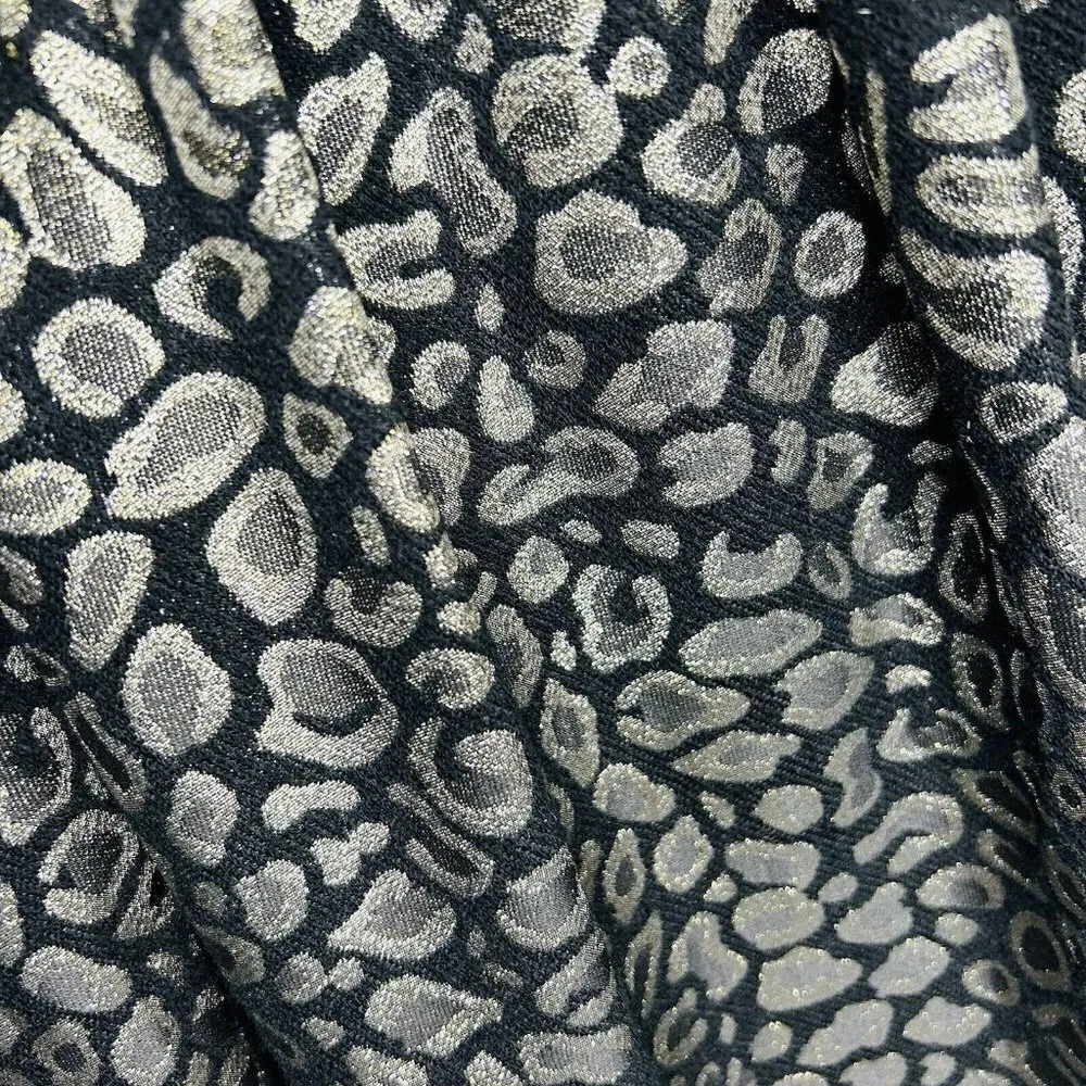 Gianni Bini Skirt Womens A-Line Below-Knee Black Gold Metallic Sz L - Image 4