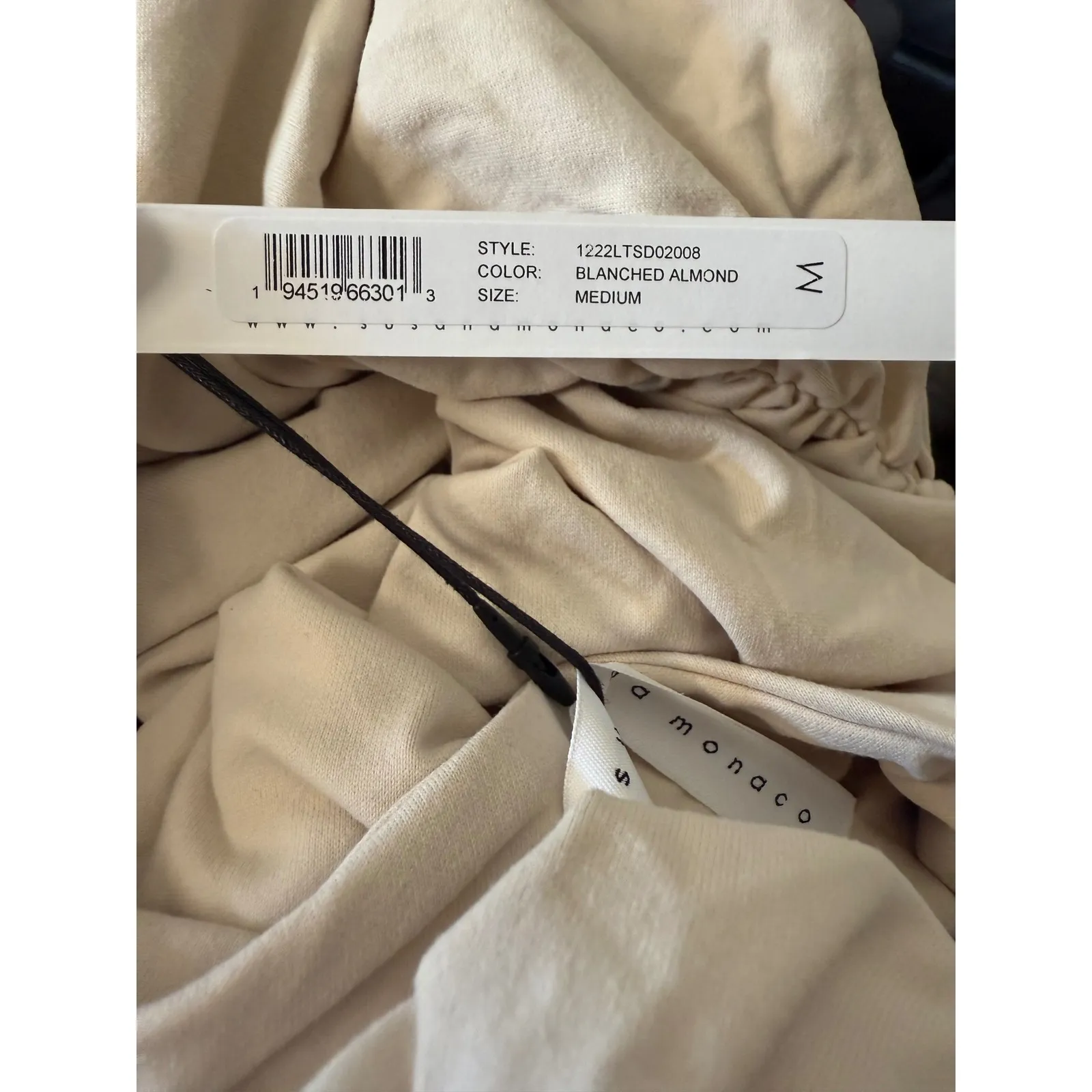 NWT‎ Susana Monaco Off-Shoulder Long Sleeve Dress Dress in Blanched Almond $218 - Image 2