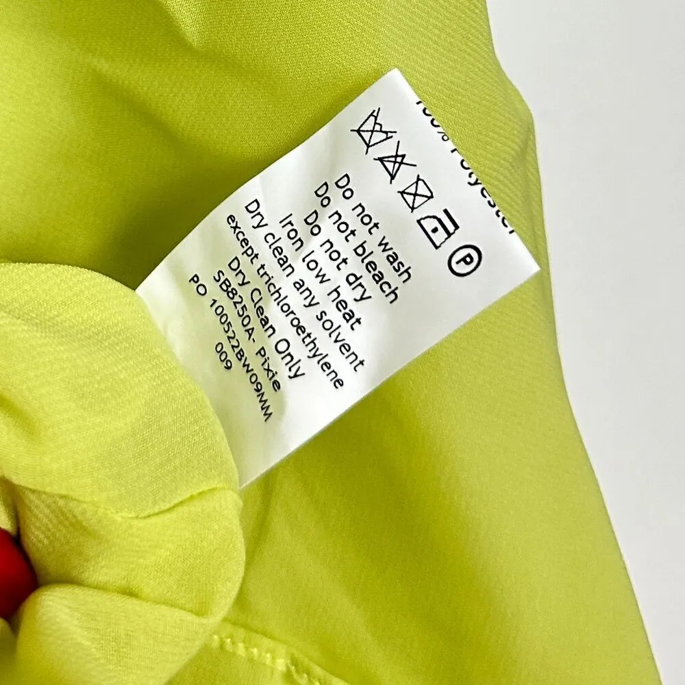 HOUSE OF CB Pixie Ruffle Georgette Body-Con Cocktail Dress in Lime Green Large+ - Image 11