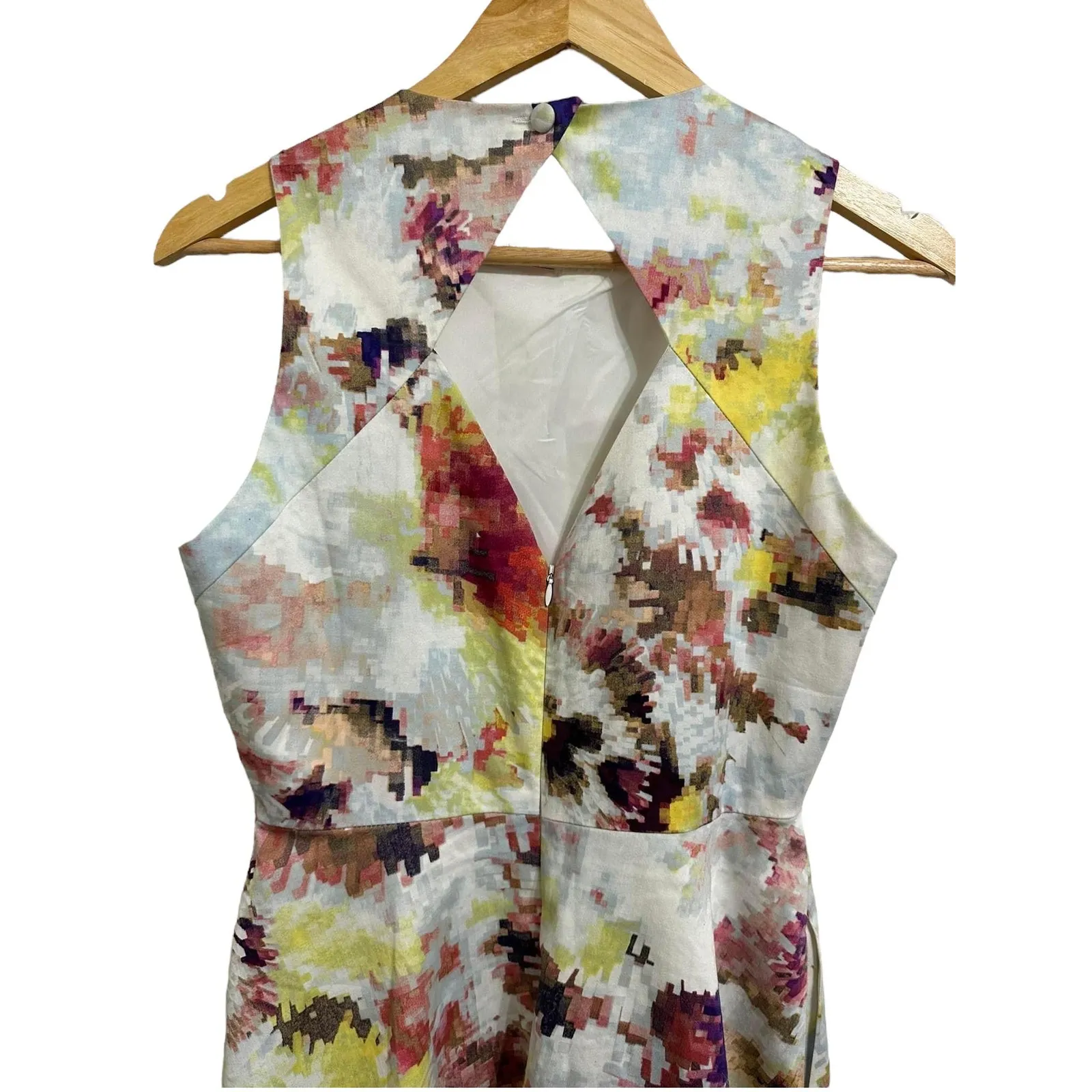 Hunter Bell New York‎ Kukka Tea A-line Dress Floral Keyhole Back Size 4 - Image 8