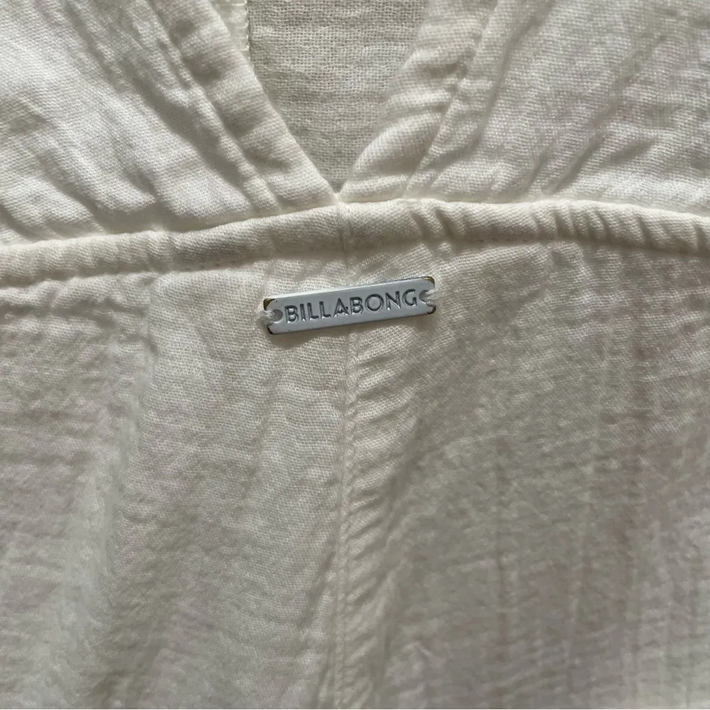 Billabong Girl On The Run White Cotton Tie Strap Romper Women’s Size Medium - Image 12