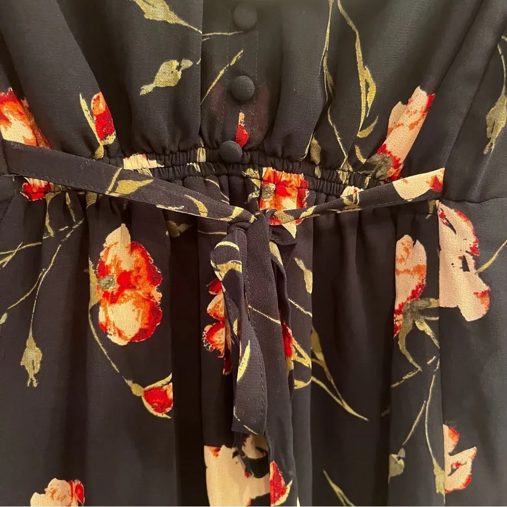 Isabel Maternity By Ingrid & Isabel Empire Floral Blouse Tie Back Top Size Small - Image 7