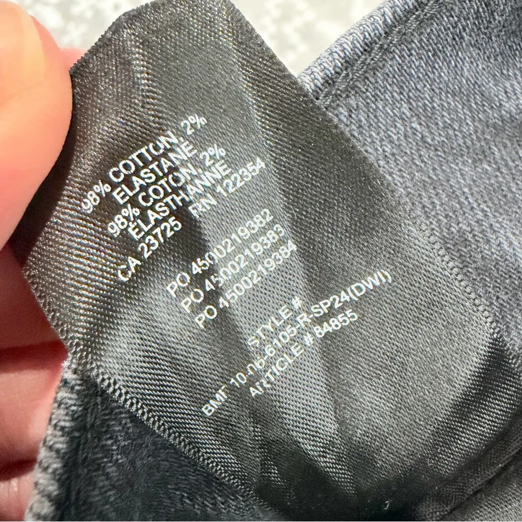 Aritzia Denim Forum The Arlo High Rise Straight Washed Black 28L Button Fly Size 28 - Image 6