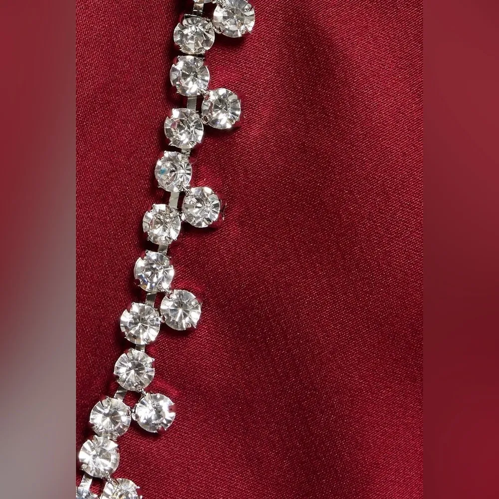 Crystal-embellished cutout duchesse-satin midi dress size US 2 - Image 4